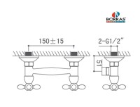 MEDIDAS BATERIA DUCHA SAF BORRAS